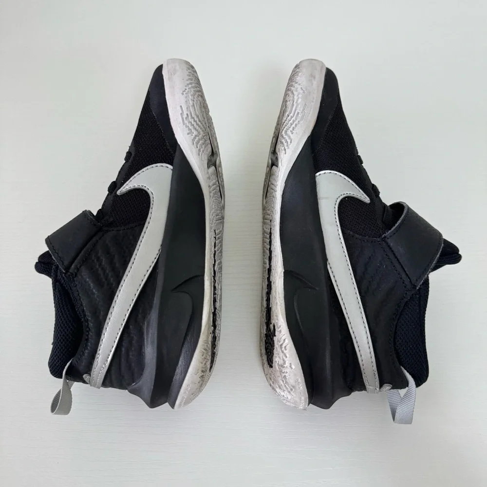 Kids Nike Black and Silver Athletic Shoes, Size 2Y